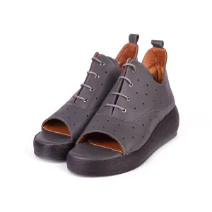 Womens Casual Leather Sandals Code 5238B Gray Color Shot copy
