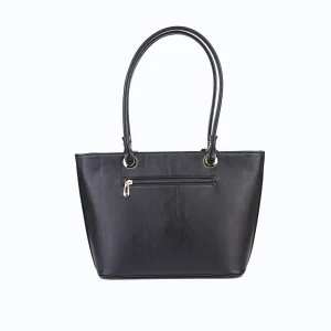 Womens Leather Bag Code 9522B Black Color Back View copy