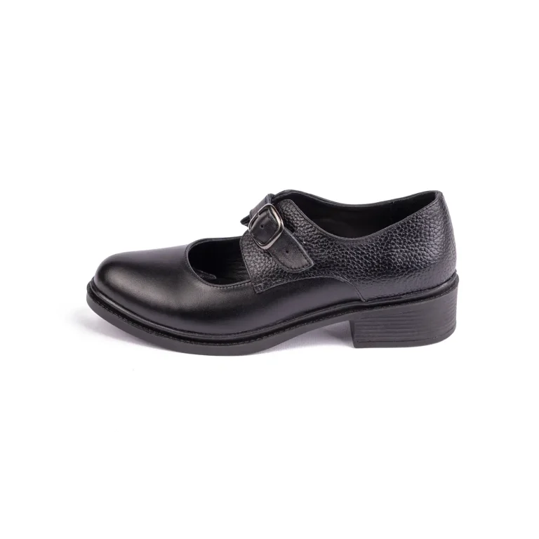 Womens Leather Casual Shoes Code 5242A Black Color Side Shot copy