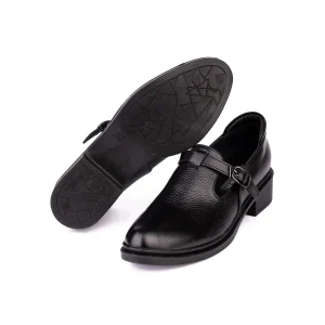 Womens Leather Casual Shoes Code 5242C Black Color Detail Shot copy