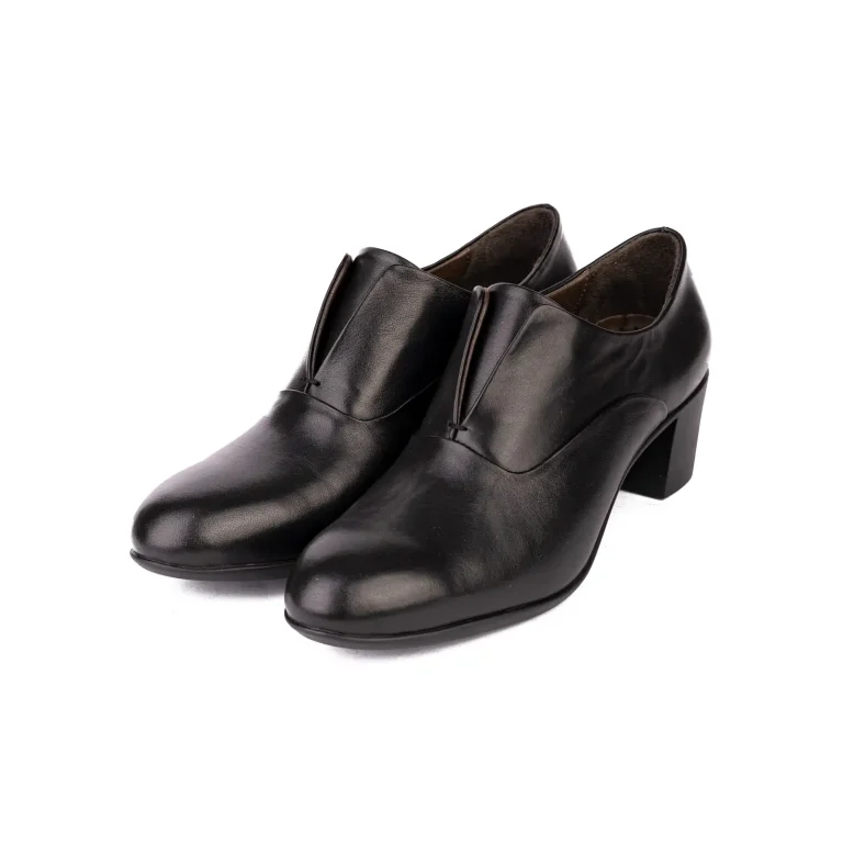 Womens Leather High heel Shoes Code 5058C Black Color Shot copy