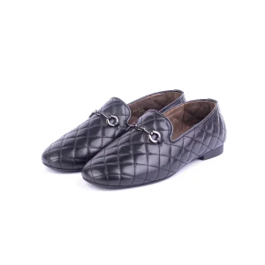 Womens Leather Loafers Code 5232B Black Color Shot copy