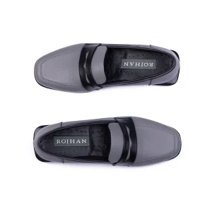 Womens Leather Loafers Code 5247D Gray Color High Angle copy