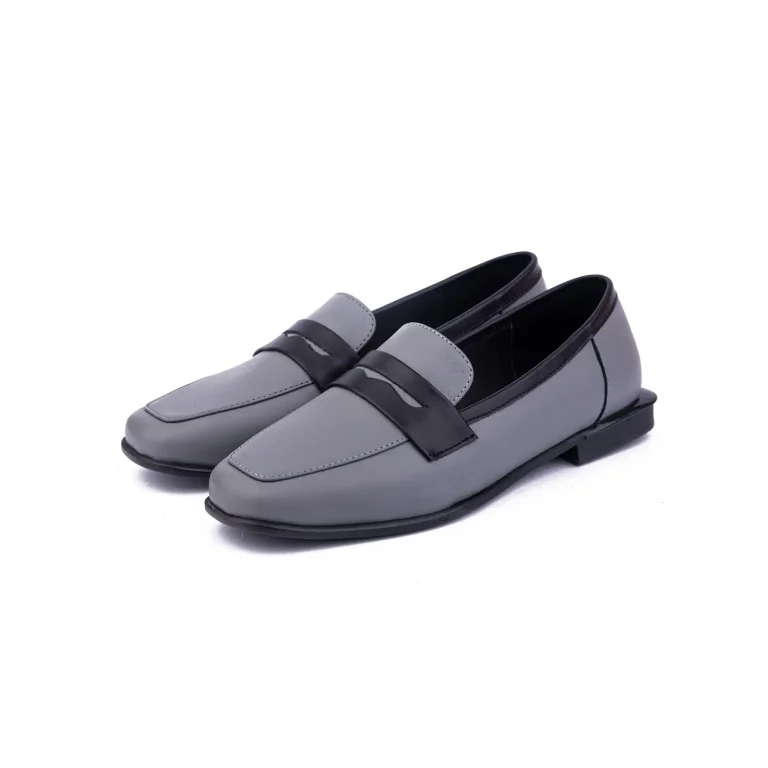 Womens Leather Loafers Code 5247D Gray Color Shot copy
