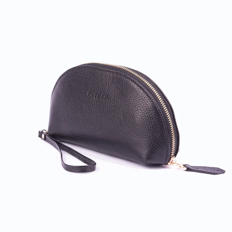 Womens Leather Make Up Bags Code 8080A Black Color Shot copy