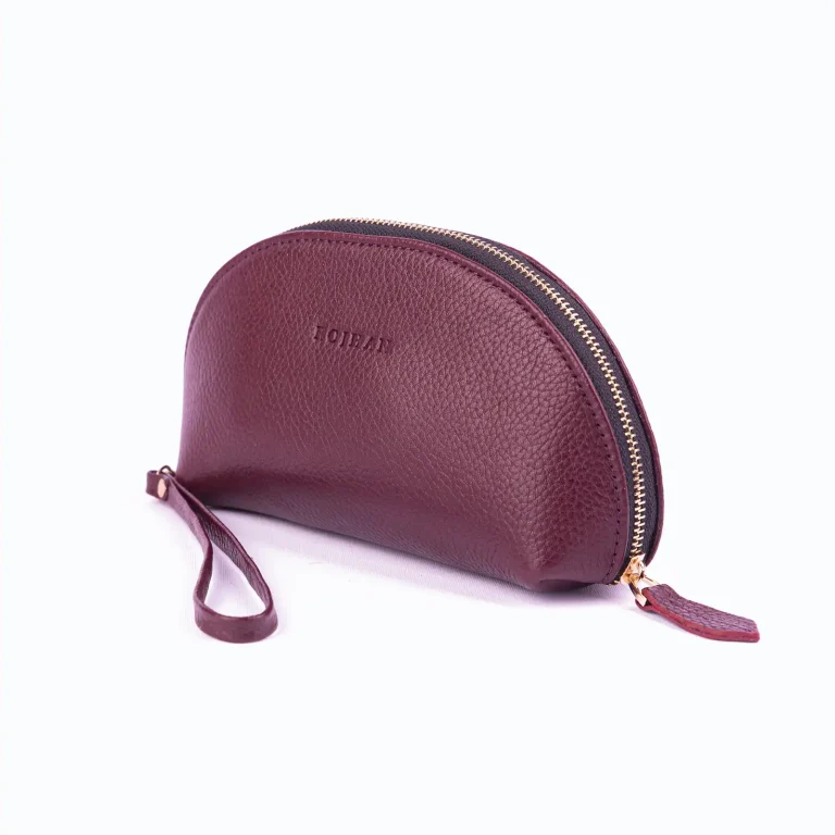Womens Leather Make Up Bags Code 8080A Crimson Color Shot copy