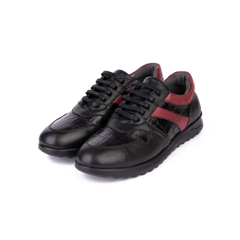 Womens Leather Sneakers Code 5228D Black Color Shot copy