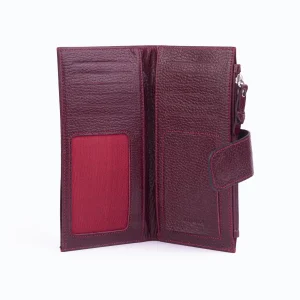 Womens Leather Wallet Code 8070B Crimson Color Front Shot copy