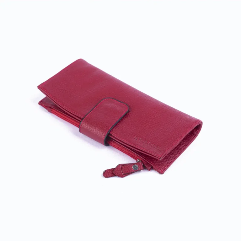 Womens Leather Wallet Code 8070B Red Color Shot copy