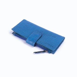 Womens Lizard Leather Wallet Code 8070B Blue Color Shot copy