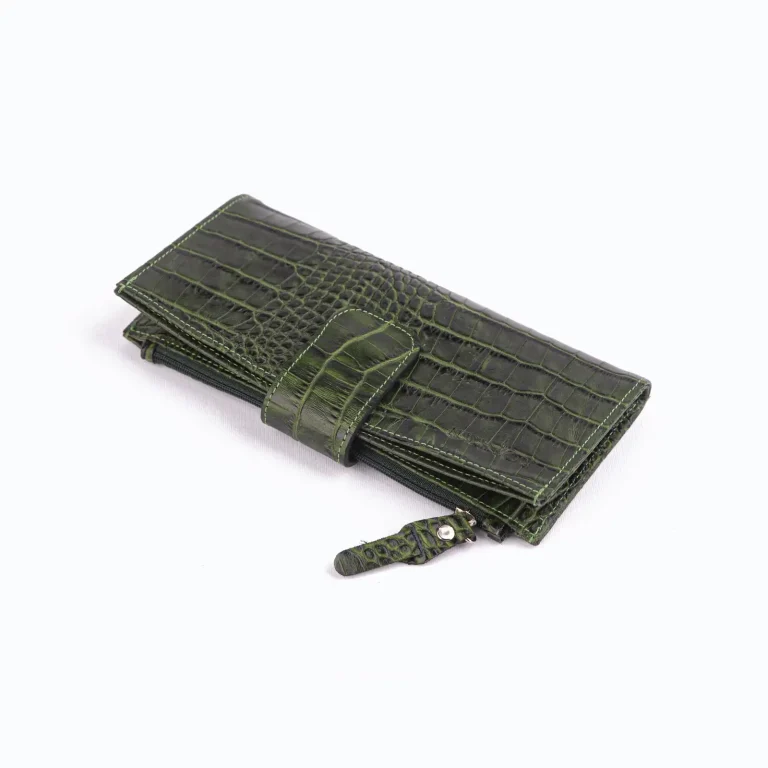 Womens Lizard Leather Wallet Code 8070B Green Color Shot copy