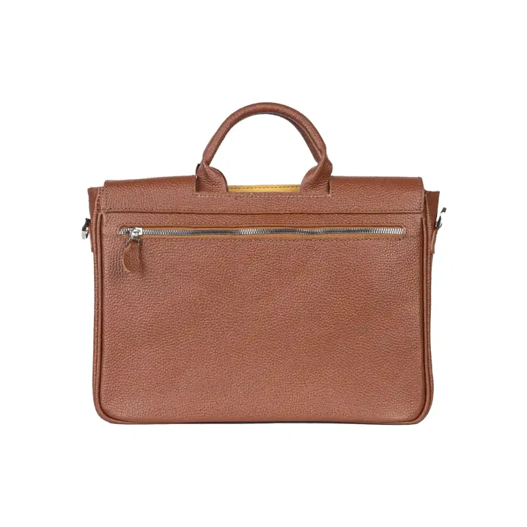 Mens Leather Bag Code 9211A B Honey Color Back View