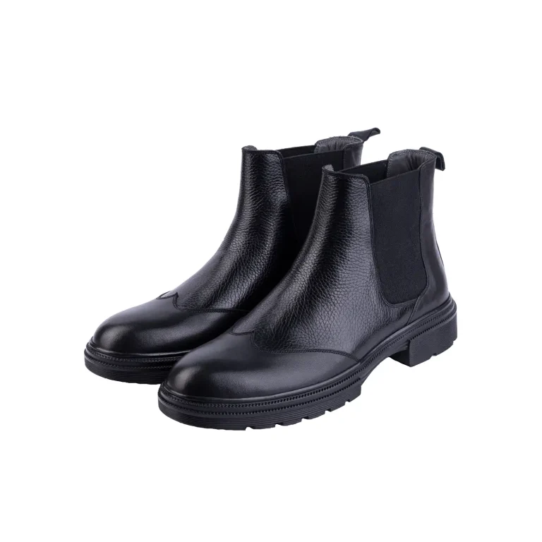 Mens Leather Boots Code 7135Z Black Color Shot copy