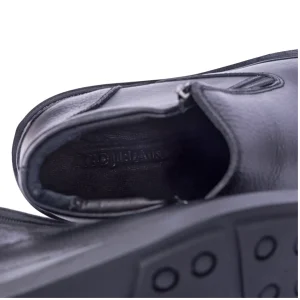Mens Leather Boots Code 7166Z Black Color Detail View copy