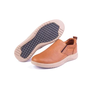 Mens Leather Casual Shoes Code 7015B Honey Color Detail Shot copy