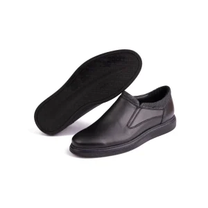 Mens Leather Casual Shoes Code 7180B Black Color Detail Shot copy