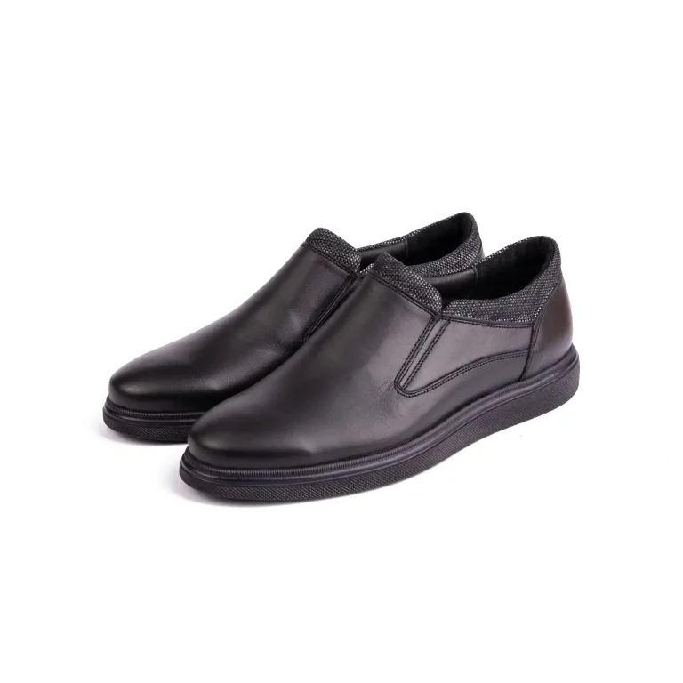 Mens Leather Casual Shoes Code 7180B Black Color Shot copy