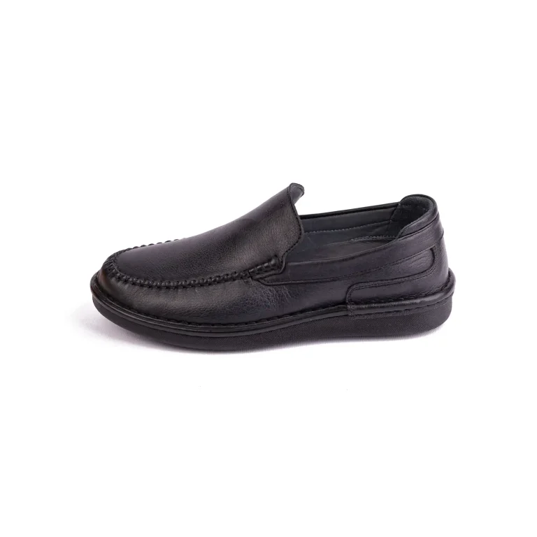 Mens Leather Casual Shoes Code 7185C Black Color Side Shot copy