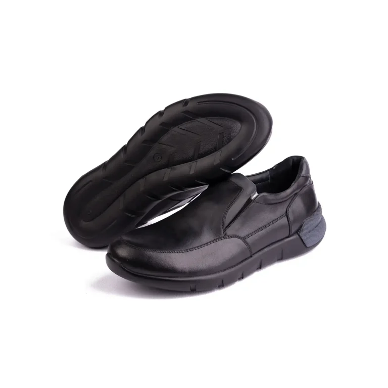 Mens Leather Casual Shoes Code 7193B Black Color Detail Shot copy
