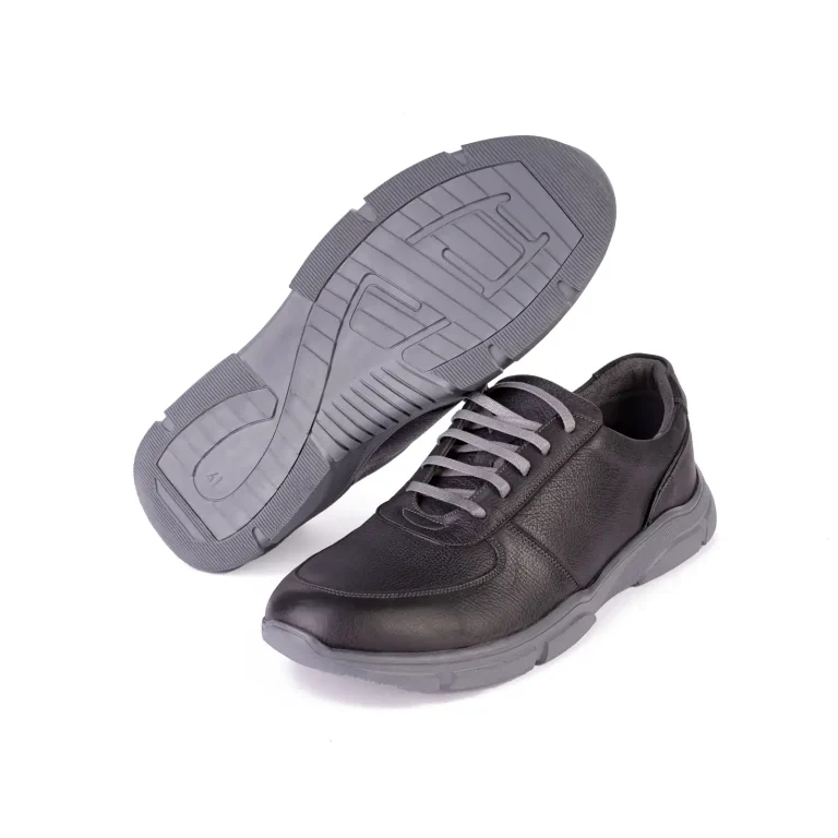 Mens Leather Sneakers Code 7182B Gray Color Detail Shot copy