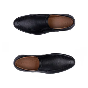 Mens Classic Leather Shoes Code 7123E Black Color High Angle copy