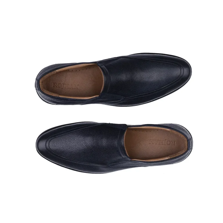 Mens Classic Leather Shoes Code 7123E Navy Blue Color High Angle copy