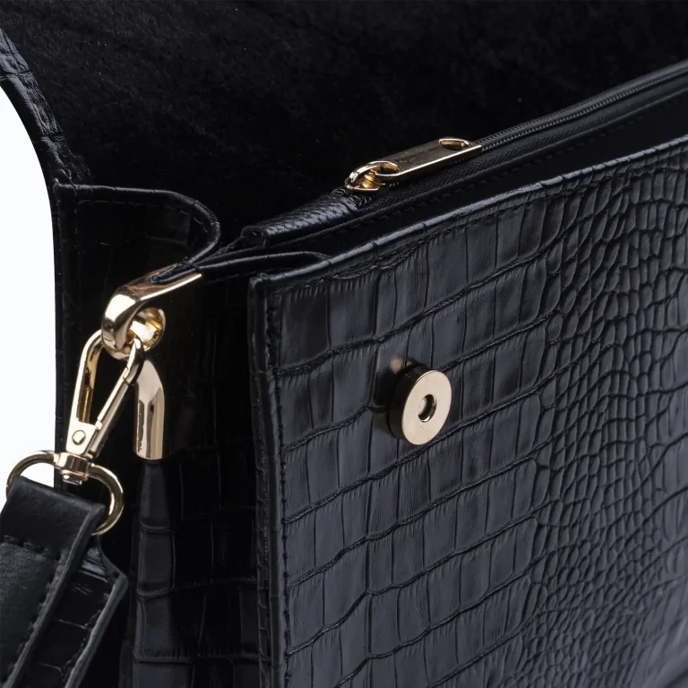 Womens Leather Handbags Code 9244B Croco Black Color Detail Shot copy 1