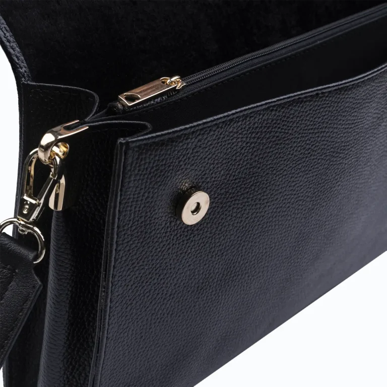 Womens Leather Handbags Code 9244B Floater Black Color Detail Shot copy 1