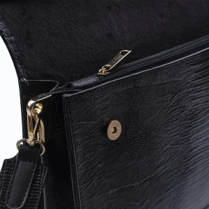 Womens Leather Handbags Code 9244B Lizard Black Color Detail Shot copy 1