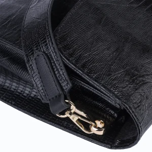 Womens Leather Handbags Code 9244B Lizard Black Color Detail View copy 1