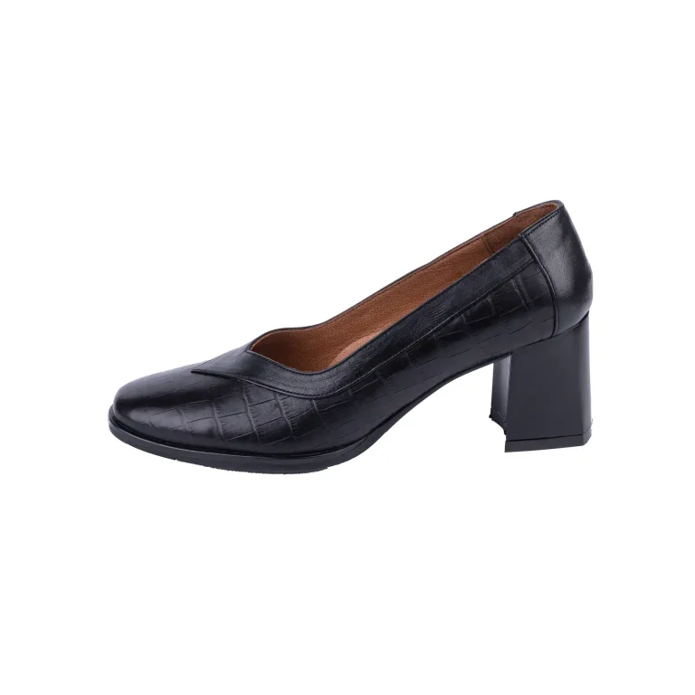 Womens Leather High heel Shoes Code 5066C Black Color Side Shot copy 1