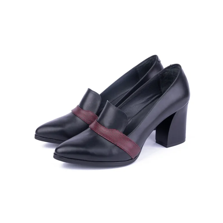 Womens Leather High heel Shoes Code 5124D Black Color Shot copy