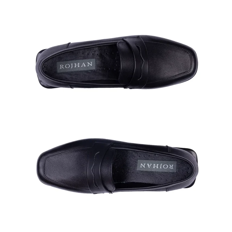 Womens Leather Loafers Code 5247D Black Color High Angle copy