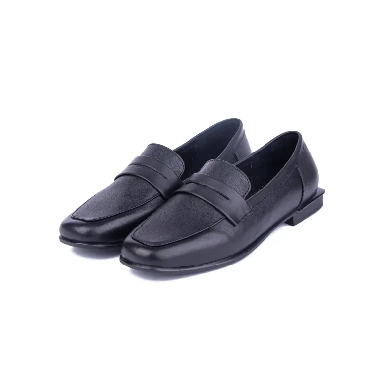 Womens Leather Loafers Code 5247D Black Color Shot copy