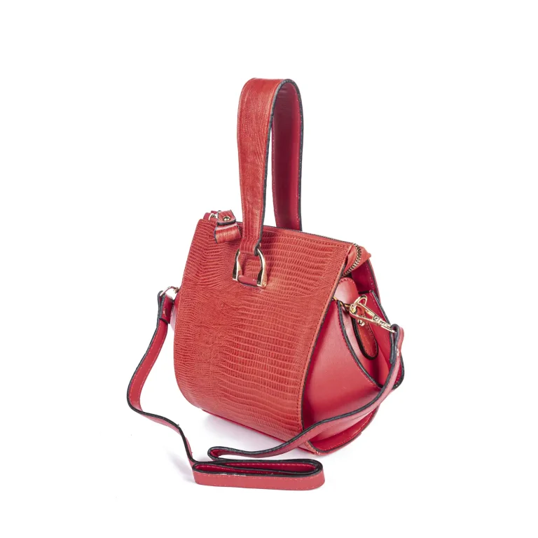 Womens Lizard Leather HandBag Code 9537A Red Color Variety Angle copy