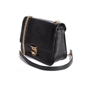 Womens Lizard Leather ShoulderBag Code 9250B Black Color Variety Angle copy