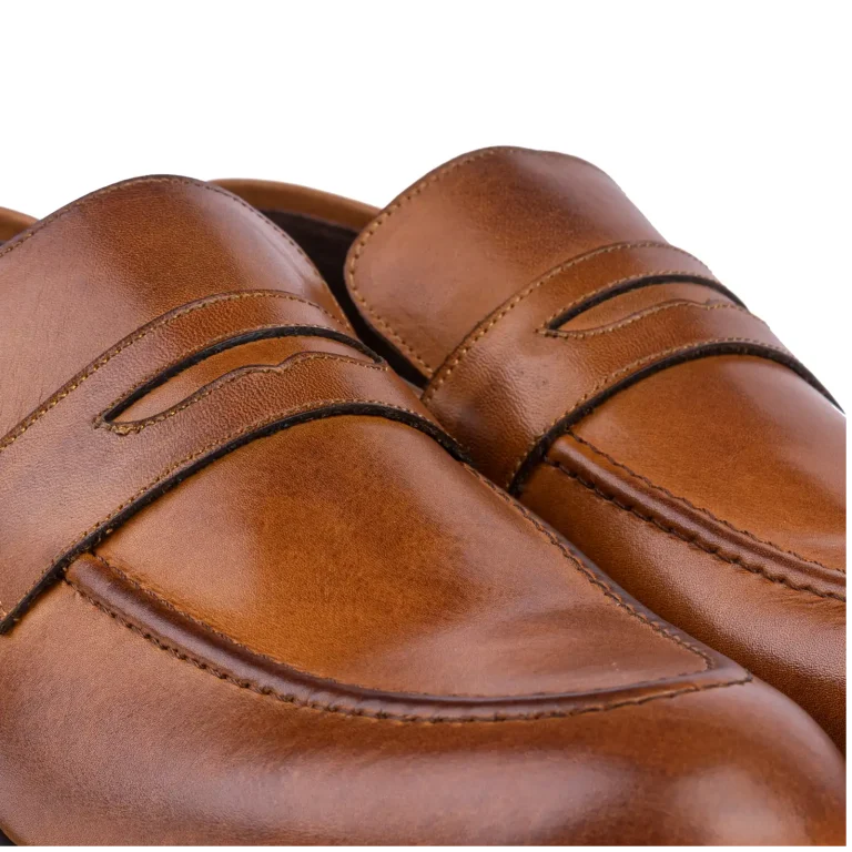 Mens Classic Leather Shoes Code 7123F Honey Color Detail View copy