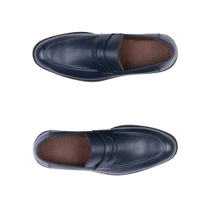 Mens Classic Leather Shoes Code 7123F Navy Blue Color High Angle copy