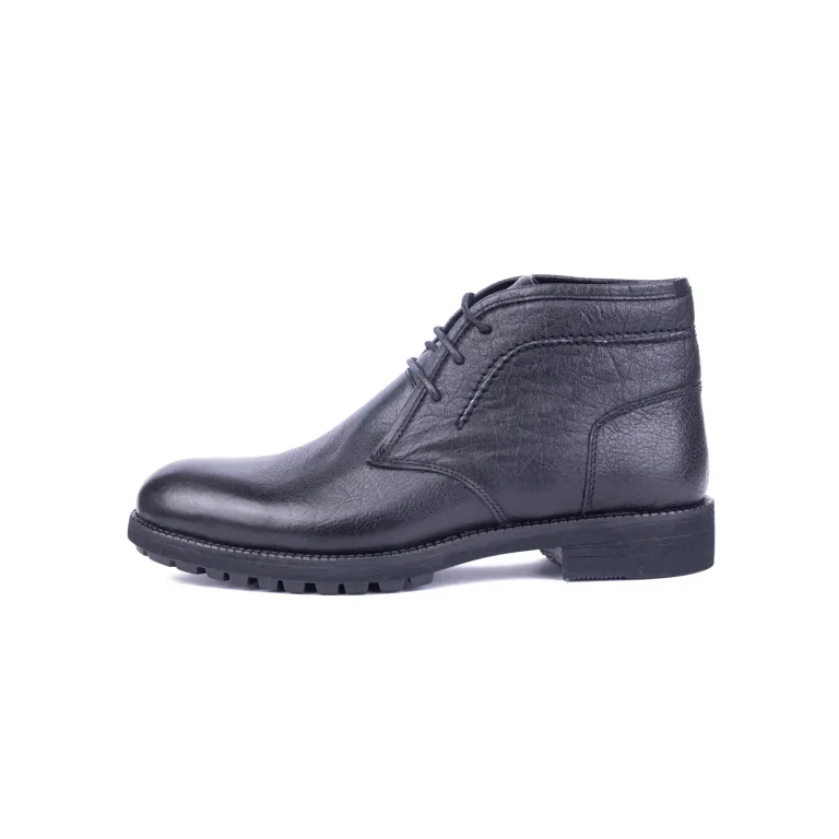 Mens Leather Boots Code 7131Z Black Color Side Shot copy