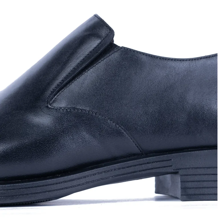 Mens Classic Leather Shoes Code 7151C Black Color Detail View copy