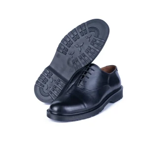 Mens Classic Leather Shoes Code 7166C Black Color Detail Shot copy