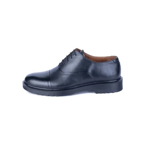 Mens Classic Leather Shoes Code 7166C Black Color Side Shot copy