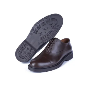 Mens Classic Leather Shoes Code 7166C Brown Color Detail Shot copy
