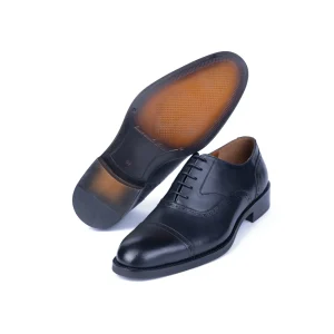 Mens Classic Leather Shoes Code 7176C Black Color Detail Shot copy