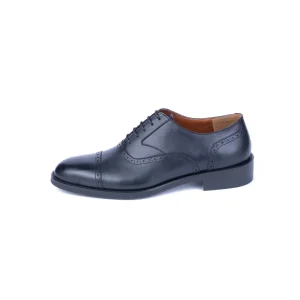 Mens Classic Leather Shoes Code 7176C Black Color Side Shot copy