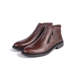 Mens Leather Boots Code 7166Z Brown Color Shot copy