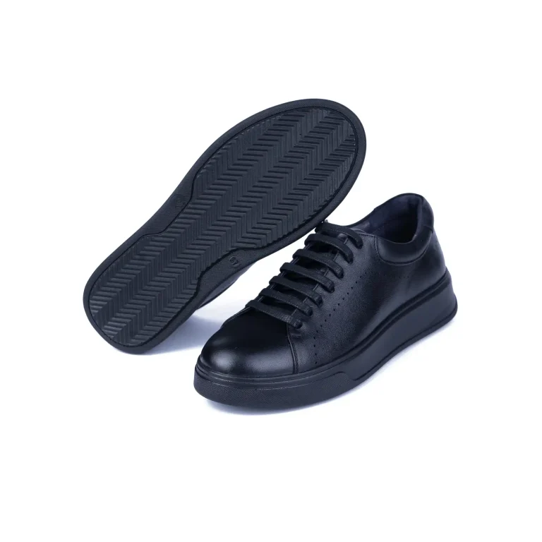 Womens Leather Sneakers Code 5239C Black Color Detail Shot copy
