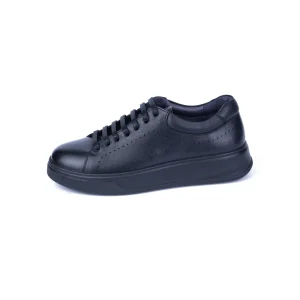 Womens Leather Sneakers Code 5239C Black Color Side Shot copy