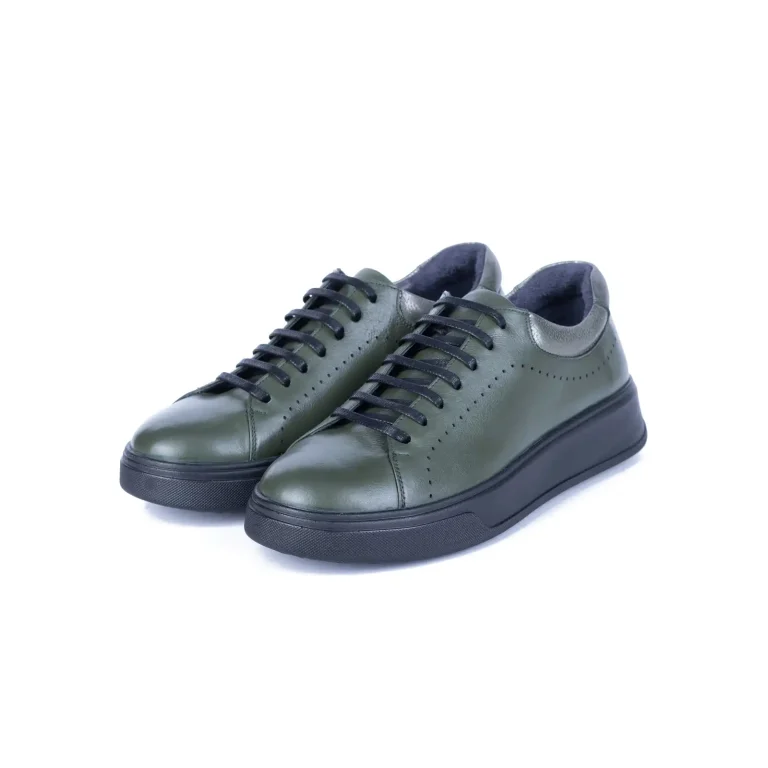 Womens Leather Sneakers Code 5239C Green Color Shot copy
