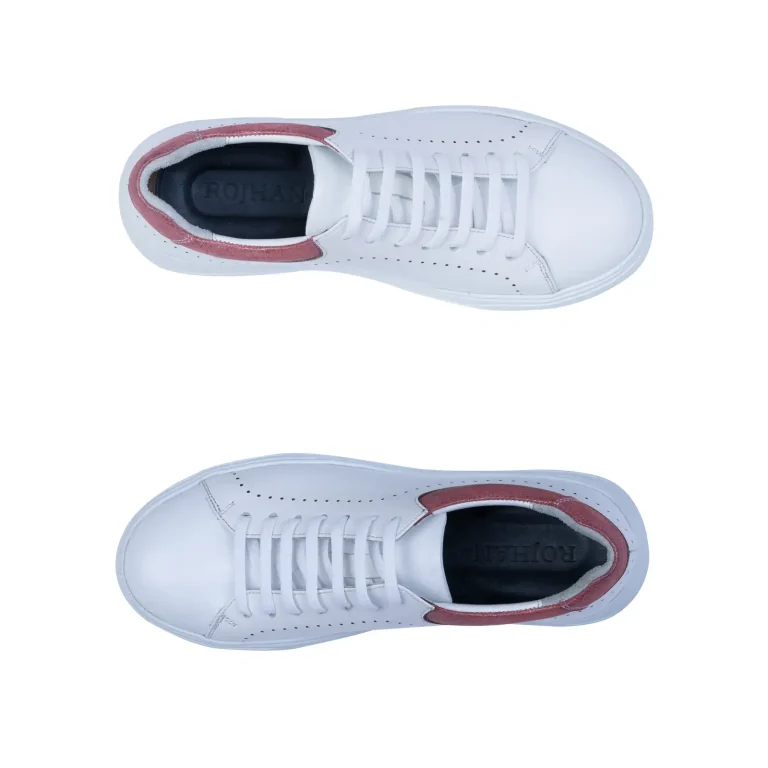 Womens Leather Sneakers Code 5239C White Color High Angle copy